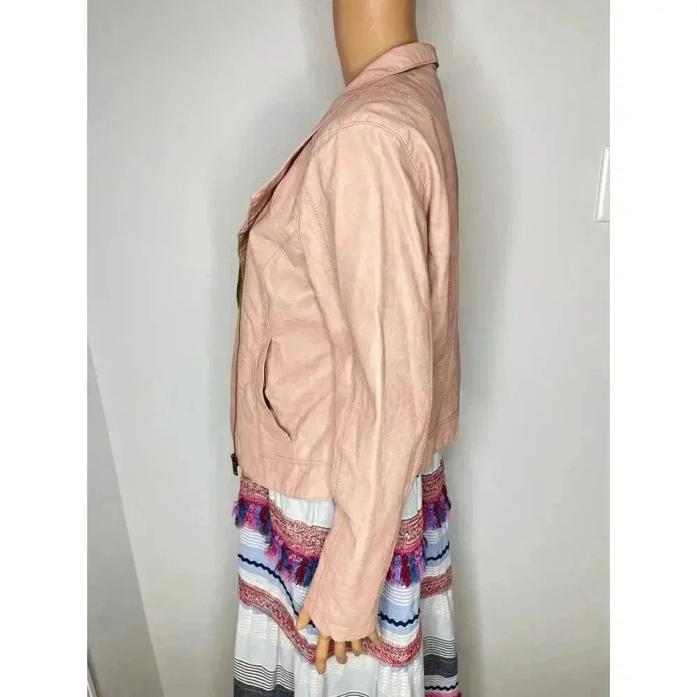 Anthropologie Ett:twa Ripley Faux Leather Moto Jacket size PM - Picture 5 of 10